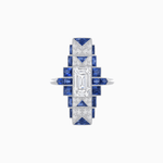 Load image into Gallery viewer, Art Deco Style Emerald Cut Ring with Geometric Elegance - Shahin Jewelry