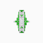 Load image into Gallery viewer, Art Deco Style Emerald Cut Ring with Geometric Elegance - Shahin Jewelry