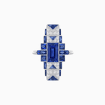 Load image into Gallery viewer, Art Deco Style Emerald Cut Ring with Geometric Elegance - Shahin Jewelry