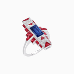 Load image into Gallery viewer, Art Deco Style Emerald Cut Ring with Geometric Elegance - Shahin Jewelry