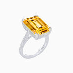 Load image into Gallery viewer, Art Deco Style Emerald Cut Ring with Hand - Engraved Shank - Shahin Jewelry