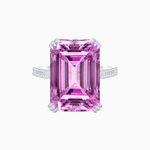 Load image into Gallery viewer, Art Deco Style Emerald Cut Ring with Hand - Engraved Shank - Shahin Jewelry