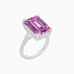Load image into Gallery viewer, Art Deco Style Emerald Cut Ring with Hand - Engraved Shank - Shahin Jewelry