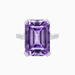 Load image into Gallery viewer, Art Deco Style Emerald Cut Ring with Hand - Engraved Shank - Shahin Jewelry