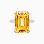 Load image into Gallery viewer, Art Deco Style Emerald Cut Ring with Hand - Engraved Shank - Shahin Jewelry