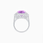 Load image into Gallery viewer, Art Deco Style Emerald Cut Semi-Precious Gemstone Ring with Octagonal Diamond Halo - Shahin Jewelry