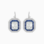 Load image into Gallery viewer, Art Deco Style Emerald Cut Stud Earrings with Illusion Emerald Cut Diamonds - Shahin Jewelry
