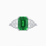 Load image into Gallery viewer, Art Deco Style Emerald Cut Three-Row Baguette Engagement Ring - Shahin Jewelry