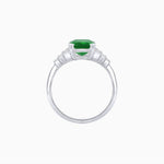 Load image into Gallery viewer, Art Deco Style Emerald Cut Three-Row Baguette Engagement Ring - Shahin Jewelry