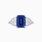 Load image into Gallery viewer, Art Deco Style Emerald Cut Three-Row Baguette Engagement Ring - Shahin Jewelry
