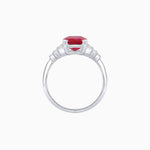 Load image into Gallery viewer, Art Deco Style Emerald Cut Three-Row Baguette Engagement Ring - Shahin Jewelry
