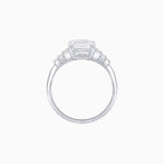 Load image into Gallery viewer, Art Deco Style Emerald Cut Three-Row Baguette Engagement Ring - Shahin Jewelry