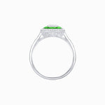 Load image into Gallery viewer, Art Deco Style Emerald Shape Halo Engagement Ring with Diamond - Shahin Jewelry
