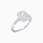 Load image into Gallery viewer, Art Deco Style Emerald Shape Halo Engagement Ring with Diamond - Shahin Jewelry
