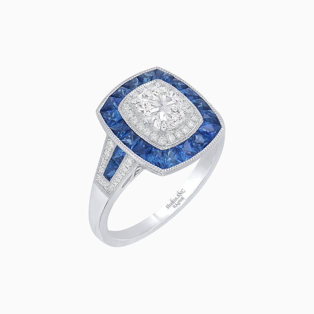 Art Deco Style Engagement Ring - Shahin Jewelry