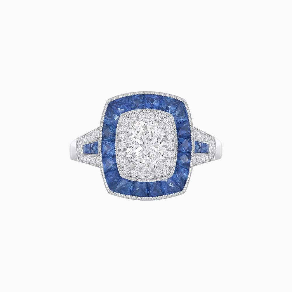 Art Deco Style Engagement Ring - Shahin Jewelry