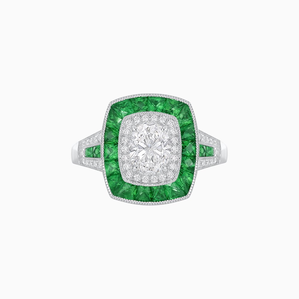 Art Deco Style Engagement Ring - Shahin Jewelry