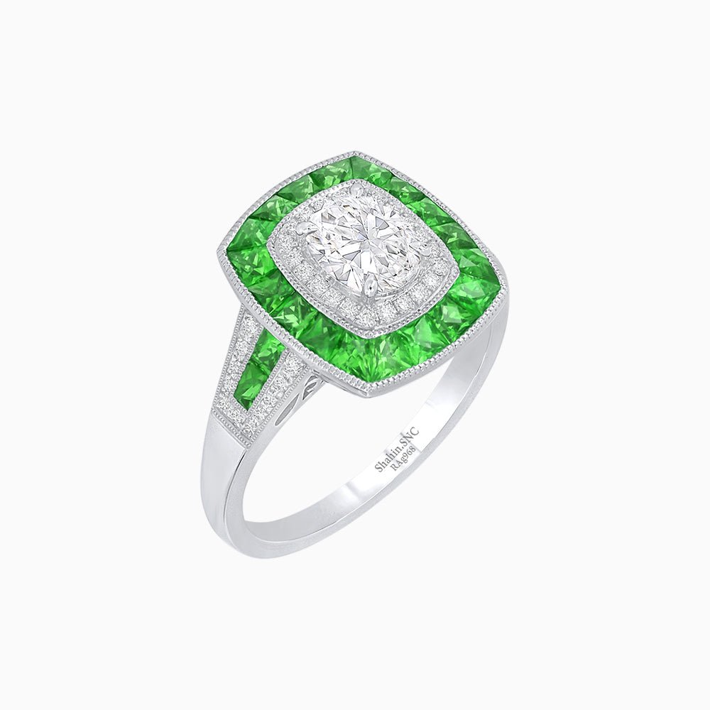 Art Deco Style Engagement Ring - Shahin Jewelry