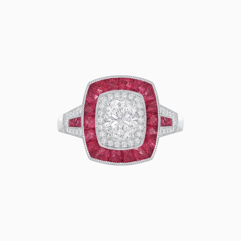 Art Deco Style Engagement Ring - Shahin Jewelry