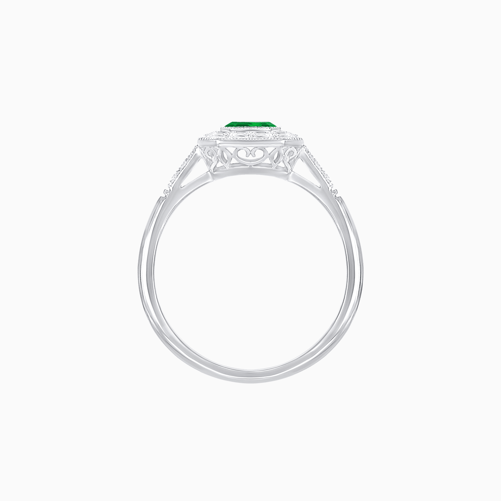 Art Deco Style Engagement Ring with Asscher Cut - Shahin Jewelry