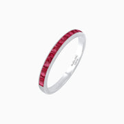 Art Deco Style Eternity Ring - Ruby - Shahin Jewelry