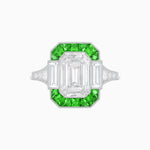 Load image into Gallery viewer, Art Deco Style French Cut Sapphire Ring With Diamond - Shahin Jewelry
