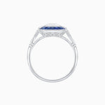 Load image into Gallery viewer, Art Deco Style French Cut Sapphire Ring With Diamond - Shahin Jewelry
