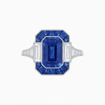 Load image into Gallery viewer, Art Deco Style French Cut Sapphire Ring With Gemstone - Shahin Jewelry