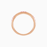 Load image into Gallery viewer, Art Deco Style French - Cut Spinel and Diamond Half Eternity Band in 14K Rose Gold - Shahin Jewelry
