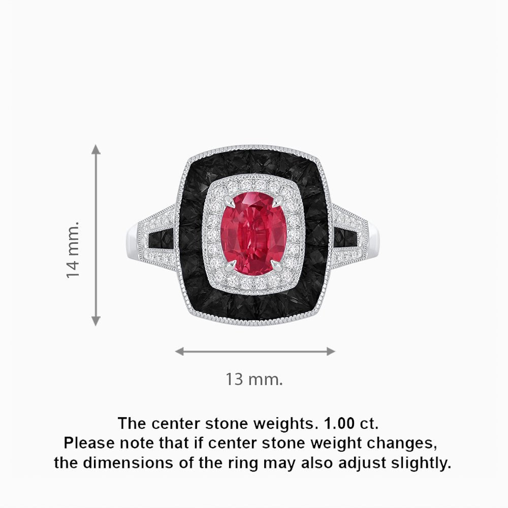 Art Deco Style Gemstone Engagement Ring - Shahin Jewelry