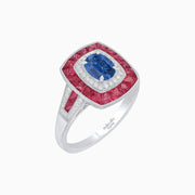 Art Deco Style Gemstone Engagement Ring - Shahin Jewelry