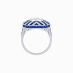 Load image into Gallery viewer, Art Deco Style Geometric Cocktail Ring Illusion Setting - Shahin Jewelry
