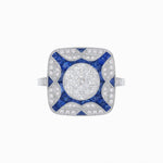 Load image into Gallery viewer, Art Deco Style Geometric Engagement Illusion Setting Ring - Shahin Jewelry
