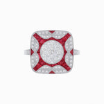 Load image into Gallery viewer, Art Deco Style Geometric Engagement Illusion Setting Ring - Shahin Jewelry
