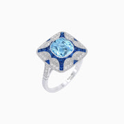 Art Deco Style Geometric Engagement Ring - Shahin Jewelry