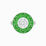 Load image into Gallery viewer, Art Deco Style Geometric Engagement Ring with Diamond - Shahin Jewelry
