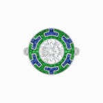 Load image into Gallery viewer, Art Deco Style Geometric Engagement Ring with Diamond - Shahin Jewelry
