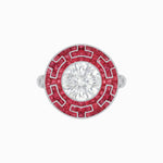 Load image into Gallery viewer, Art Deco Style Geometric Engagement Ring with Diamond - Shahin Jewelry
