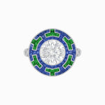 Load image into Gallery viewer, Art Deco Style Geometric Engagement Ring with Diamond - Shahin Jewelry
