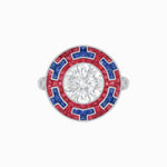 Load image into Gallery viewer, Art Deco Style Geometric Engagement Ring with Diamond - Shahin Jewelry
