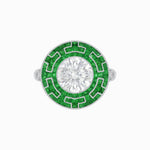 Load image into Gallery viewer, Art Deco Style Geometric Engagement Ring with Diamond - Shahin Jewelry
