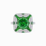 Load image into Gallery viewer, Art Deco Style Geometric Engagement Ring With Gemstone - Shahin Jewelry
