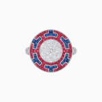 Load image into Gallery viewer, Art Deco Style Geometric Engagement Ring with Illusion Diamond - Shahin Jewelry
