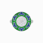 Load image into Gallery viewer, Art Deco Style Geometric Engagement Ring with Illusion Diamond - Shahin Jewelry
