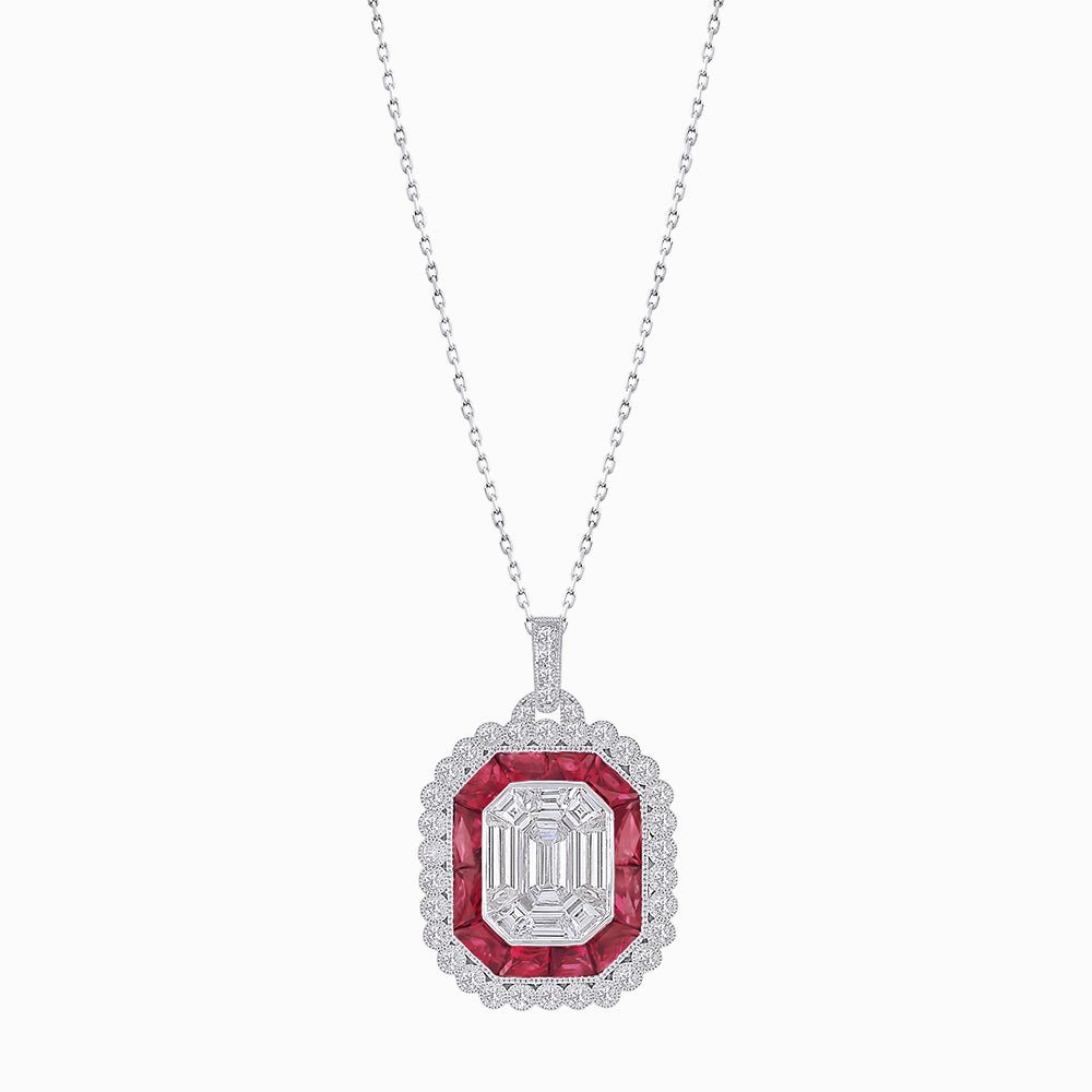 Art Deco Style Illusion Pendant - Shahin Jewelry