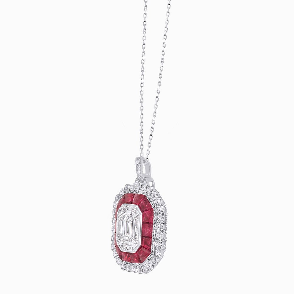 Art Deco Style Illusion Pendant - Shahin Jewelry