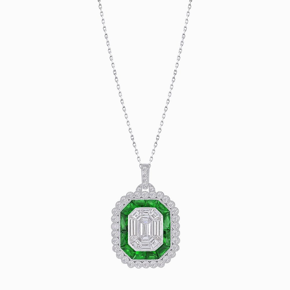 Art Deco Style Illusion Pendant - Shahin Jewelry