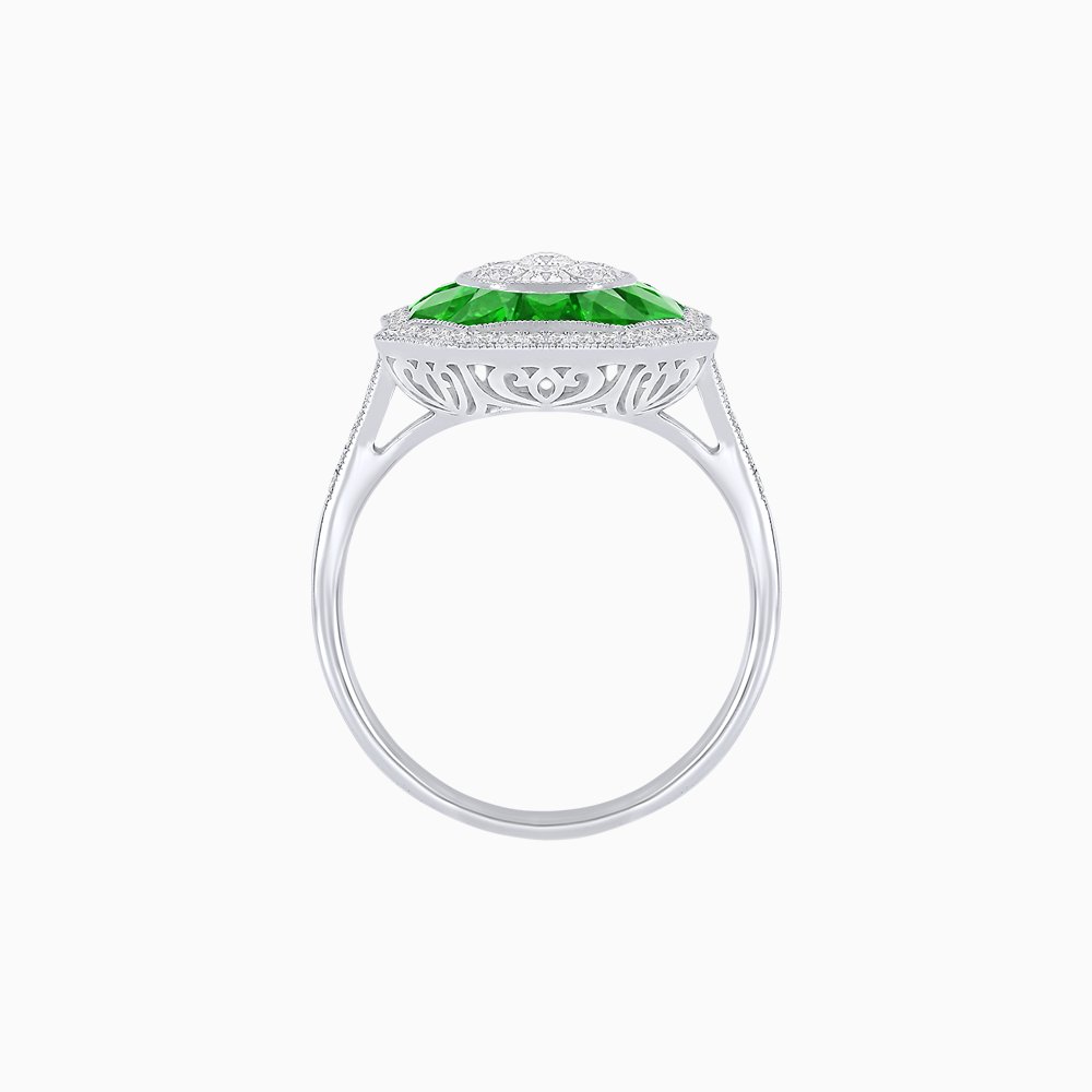 Art Deco Style Illusion Setting Diamond Ring - Shahin Jewelry