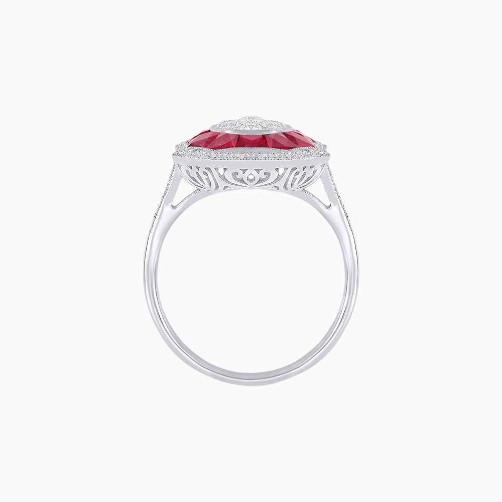 Art Deco Style Illusion Setting Diamond Ring - Shahin Jewelry