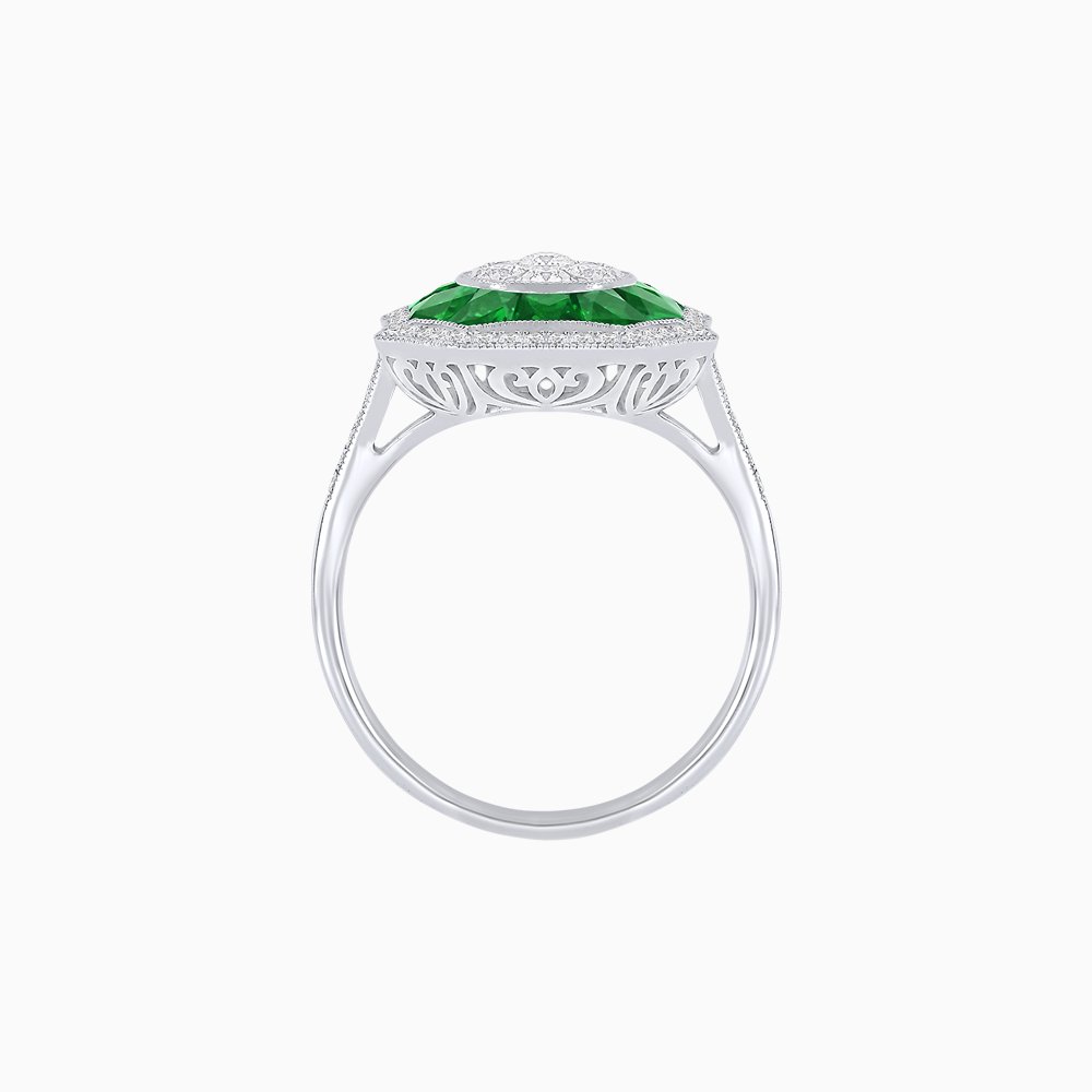 Art Deco Style Illusion Setting Diamond Ring - Shahin Jewelry